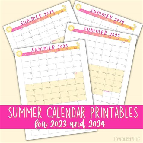 2024 Printable Summer Calendar Pages Pdf - Peri Susanetta