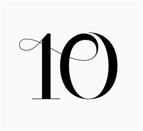 Unique numeral design with almost a calligraphic feel, creating unity ...