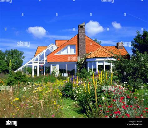 modern house with winter garden, Germany Stock Photo - Alamy