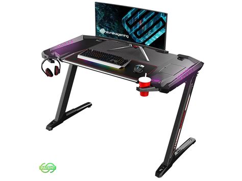 Eureka Ergonomic® Z2 55” Gaming Desk - Gaming Desk for Console & PC Gamers. RGB Lighting ...