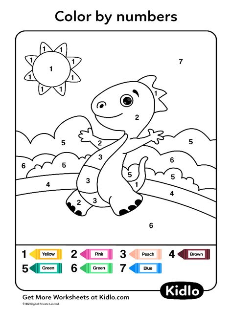 Color By Numbers - Animals Worksheet #19 - Kidlo.com