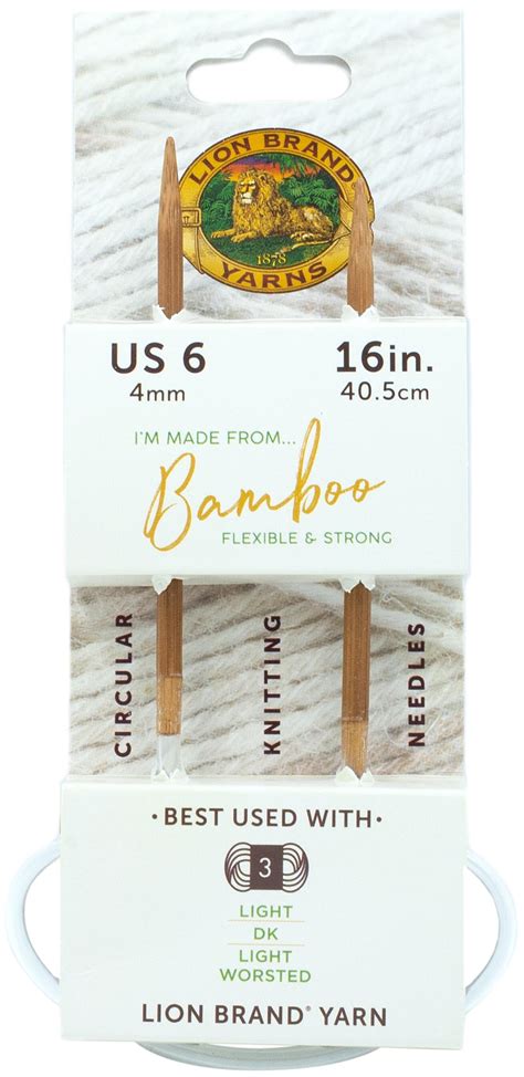 Lion Brand Circular Bamboo Knitting Needles 16"-Size 6 | Knitting Supplies | Michaels