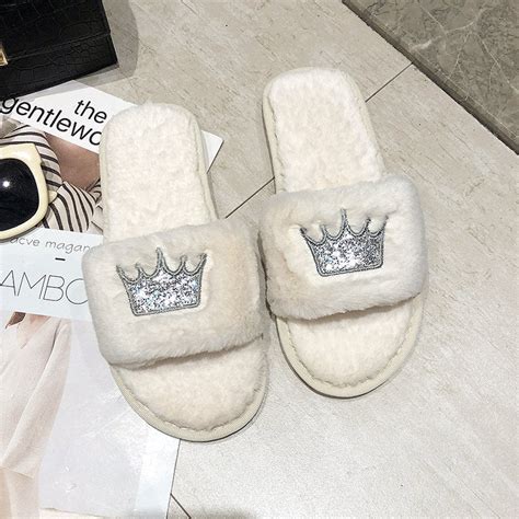 Noworry Womens Fur Slippers Big Size Home Plush Pantufa Fluffy Cotton – Rockin Docks Deluxephotos