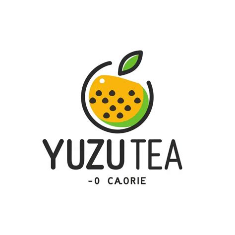 LOGO Design For Yuzu Tea Minimalistic 0 Calorie Concept on Clear ...