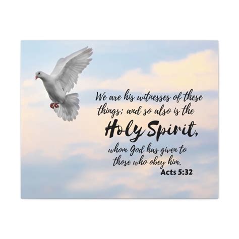 Scripture Walls Holy Spirit Acts 5:32 Bible Verse Canvas Christian Wall Art Ready to Hang ...