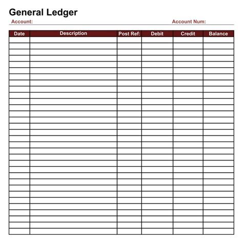 Printable General Ledger Sheet | Sign in sheet template, Invoice ...