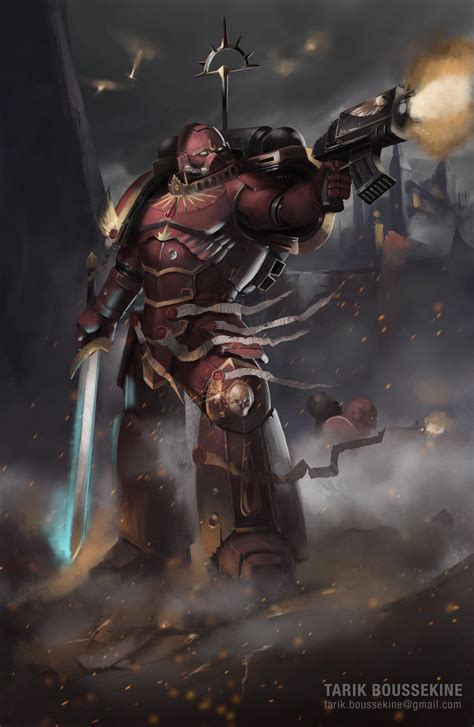 Blood Angel Fan Art by Tarik Boussekine : ImaginaryWarhammer Warhammer 40k Artwork, Warhammer ...