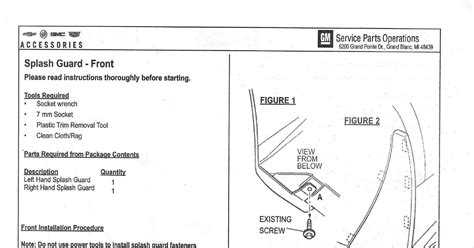 Front Splash Guard Installation Instructions - C8.pdf | DocDroid