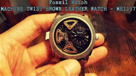 Fossil Watch – Machine Twist Brown Leather Watch ME1157 - YouTube