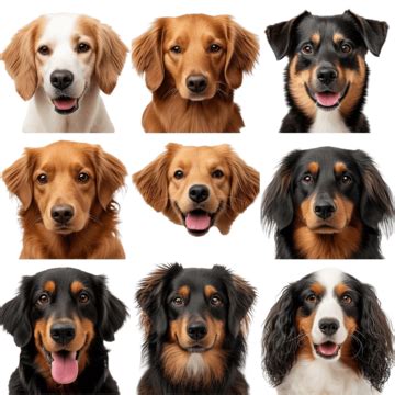Different Dog Breeds Faces That Look Cute, Happy, Kawaii, Tricks PNG Transparent Image and ...