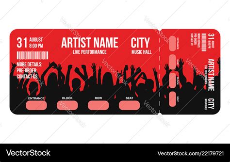 Concert ticket template party or festival Vector Image