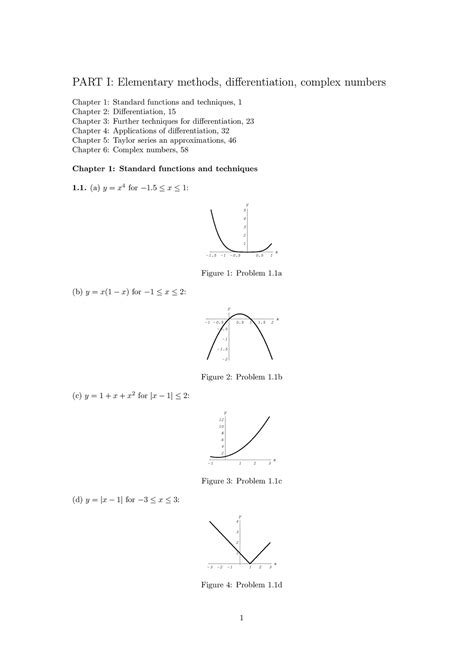 2. Elementary methods, differentiation, complex numbers - (a)y=x 4 for− ...