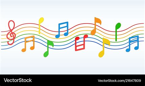 Colorful music notes Royalty Free Vector Image