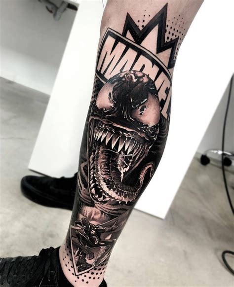 Matias Noble's black and grey realistic tattoo | Venom tattoo, Tattoos, Sleeve tattoos