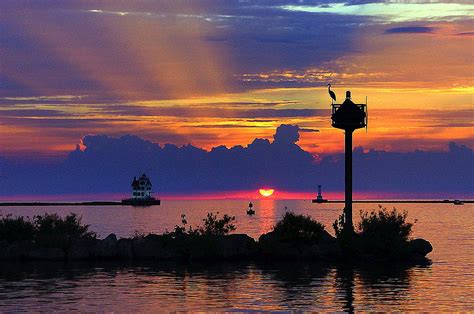 Lake Erie Sunset Photograph by Robert Bodnar