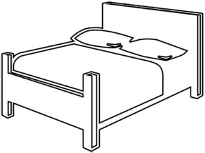 Bed Outline Clip Art | Simple bed, Outline drawings, Bed