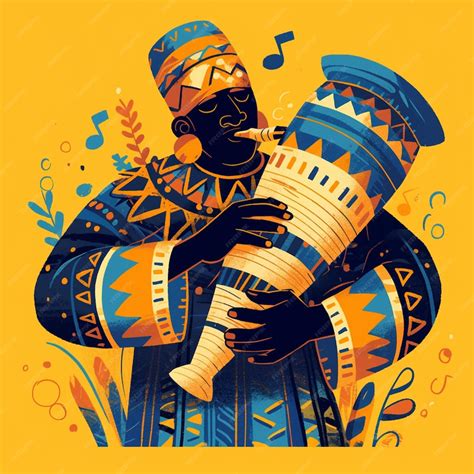 Premium Vector | Guinean Man in Traditional Balafon Players Outfit