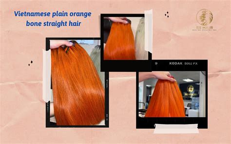 Vietnamese plain orange bone straight hair