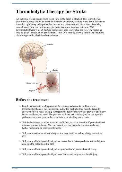 Text - Thrombolytic Therapy for Stroke - HealthClips Online