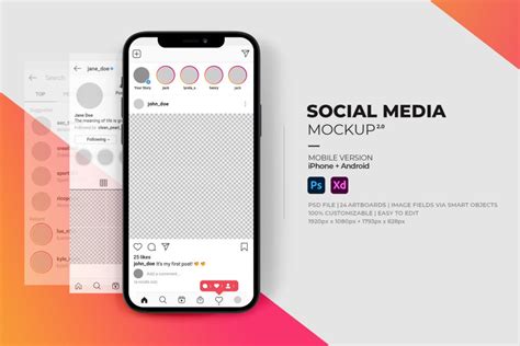 Instagram Mockup Template 2023 | Layered Photoshop File