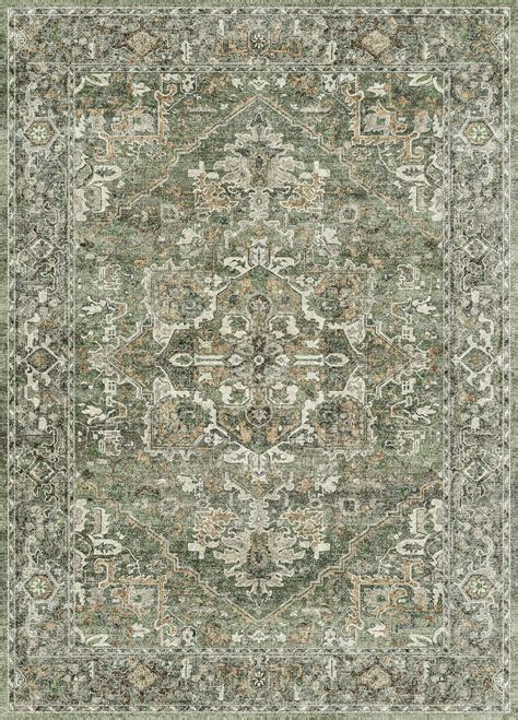 Valenrug Washable Rug 8x10 - Ultra Thin Green Collection Area Rug, Stain Resistant Non-Skid Rugs ...