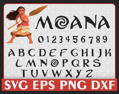 Moana Printable Font