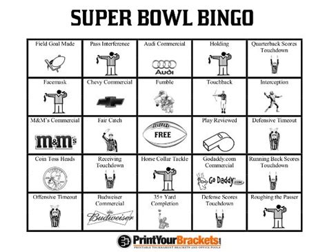 Super Bowl Bingo Sheets - Printable | Super bowl bingo, Super bowl bingo cards, Bingo sheets