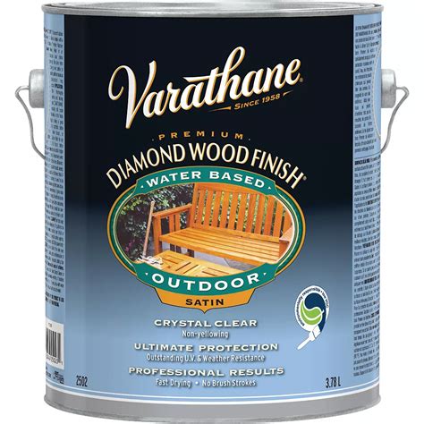 Varathane Diamond Finish Premium Wood Finish for Outdoor, Water-Based in Satin Clear, 3.78 ...