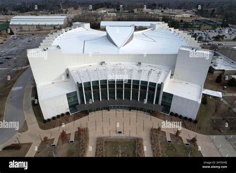 An aerial view of Simon Skjodt Assembly Hall on the campus of Indiana ...