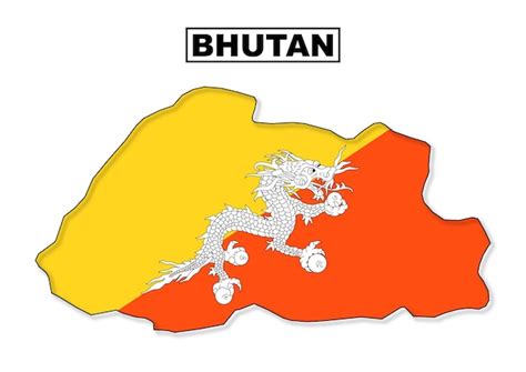 Premium Vector | Bhutan flag map in vector