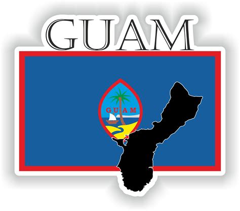 Guam Sticker Flag MF for Laptop Book Fridge Guitar Motorcycle Helmet ...