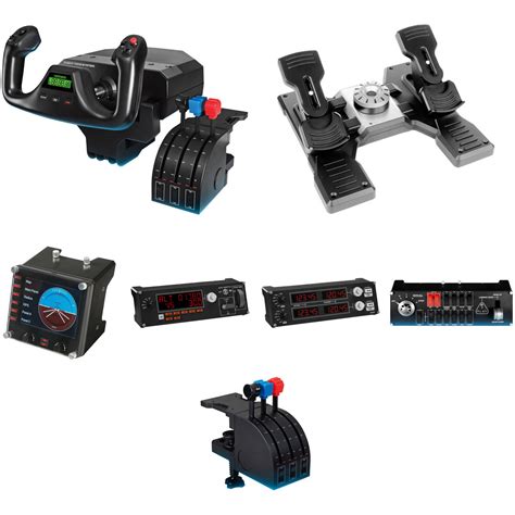 Logitech G Flight Yoke System, Flight Rudder Pedals, and Flight