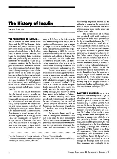 The History of Insulin | Diabetes Care | American Diabetes Association