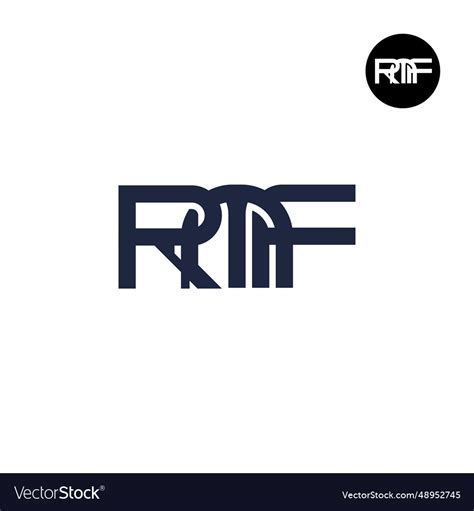 Letter rmf monogram logo design Royalty Free Vector Image