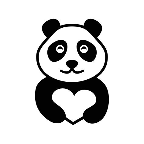 Cute panda logo is liked by many people. Love Panda vector template ...