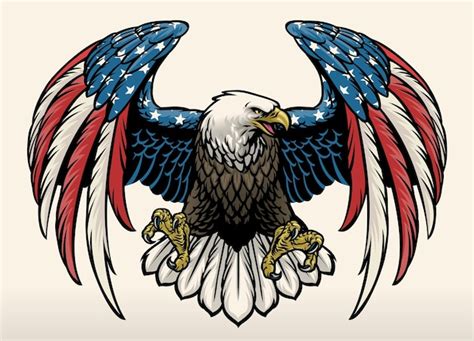 Premium Vector | Bald eagle with america flag color