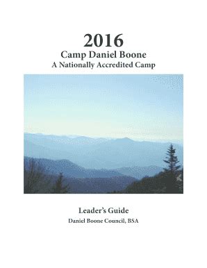 2016 Leaders Guide - Camp Daniel Boone - Campdanielboone - Fill and Sign Printable Template Online