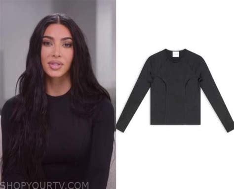 The Kardashians: Season 1 Episode 10 Kim's Crewneck Seamed Top | Shop ...