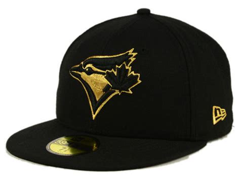 Toronto Blue Jays New Era MLB Black On Metallic Gold 59FIFTY Cap Hats ...