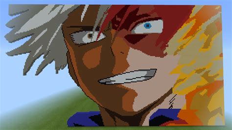 I Made Todoroki pixel art in Minecraft! This build is based off of my favorite scene from the ...