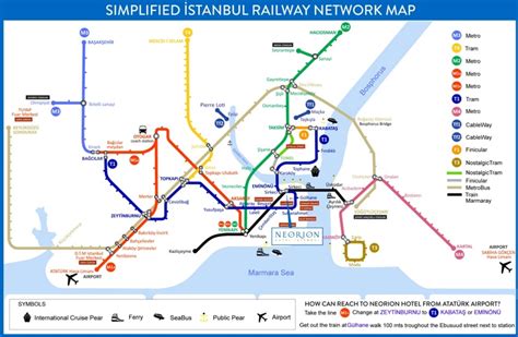 Istanbul metro and tram map - Ontheworldmap.com