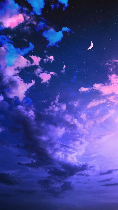 Under night sky. Night sky , Sky aesthetic, Cute, Purple Sky HD phone ...