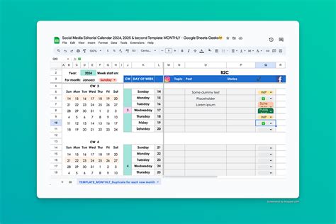 2024, 2025 & Beyond Social Media Editorial Calendar (Free Google Sheets ...