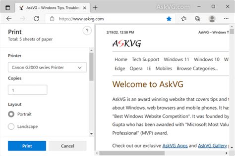 [Tip] Restore Classic Print Preview Dialog Box in Chrome and Microsoft Edge – AskVG