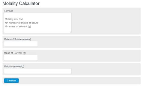 Molality Calculator - Calculator Academy