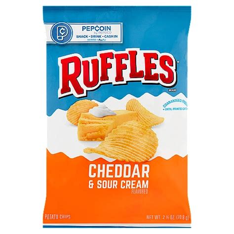 Ruffles Potato Chips Cheddar & Sour Cream Flavored 2 1/2 Oz