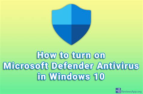 How to turn on windows defender antivirus - fitnessgai