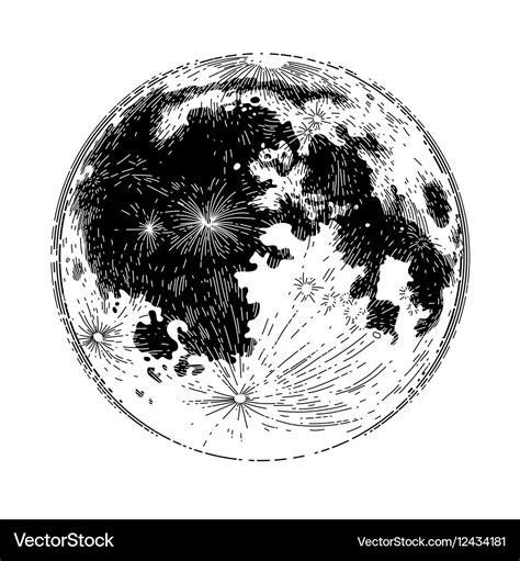 Graphic full moon Royalty Free Vector Image - VectorStock