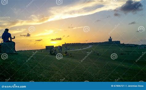 Sunset el morro stock image. Image of juan, puerto, cloudy - 67806721