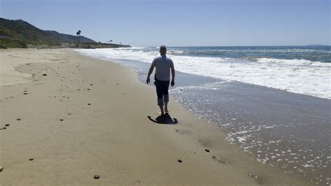 Man Walking Along Beach Free Stock Photo - Public Domain Pictures